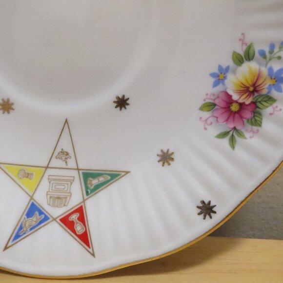 Teacup and Saucer Masonic Order of the Eastern Star by Elizabethan Bone China UK - Picture 10 of 11